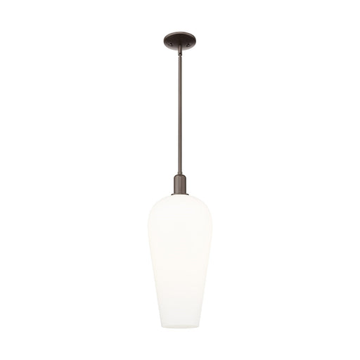 Innovations Chelsea 8in 1-Light Mini Pendant | Industrial Oil Rubbed Bronze and White Glass | Kitchen Island & Dining Room | 8 | Model 716-1S-OB-G456-8WH