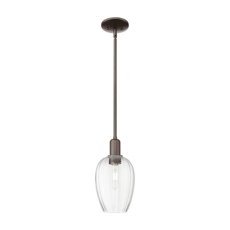 Innovations Preston 1Lt 6" Flute Stem Mini Pendant, OB/CL - 716-1S-OB-G457-6CL