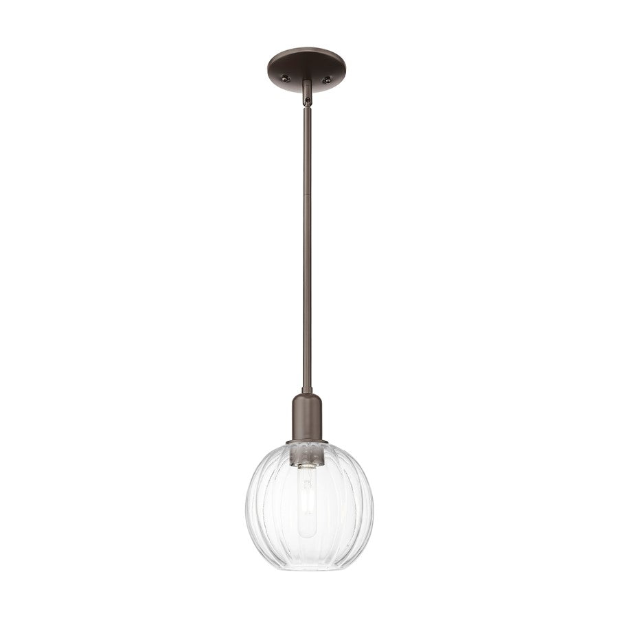 Innovations Preston 1Lt 7" Globe Stem Mini Pendant, OB/CL - 716-1S-OB-G458-7CL