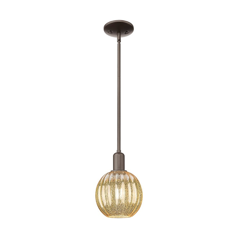 Innovations Preston 1Lt 7" Globe Stem Mini Pendant, OB/MC - 716-1S-OB-G458-7ME