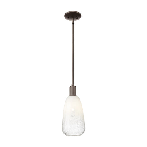 Innovations Brookhaven Almond 6in 1-Light Mini Pendant | Industrial Oil Rubbed Bronze Steel and Opal Glass | Kitchen Island & | Model 716-1S-OB-G480-6OP