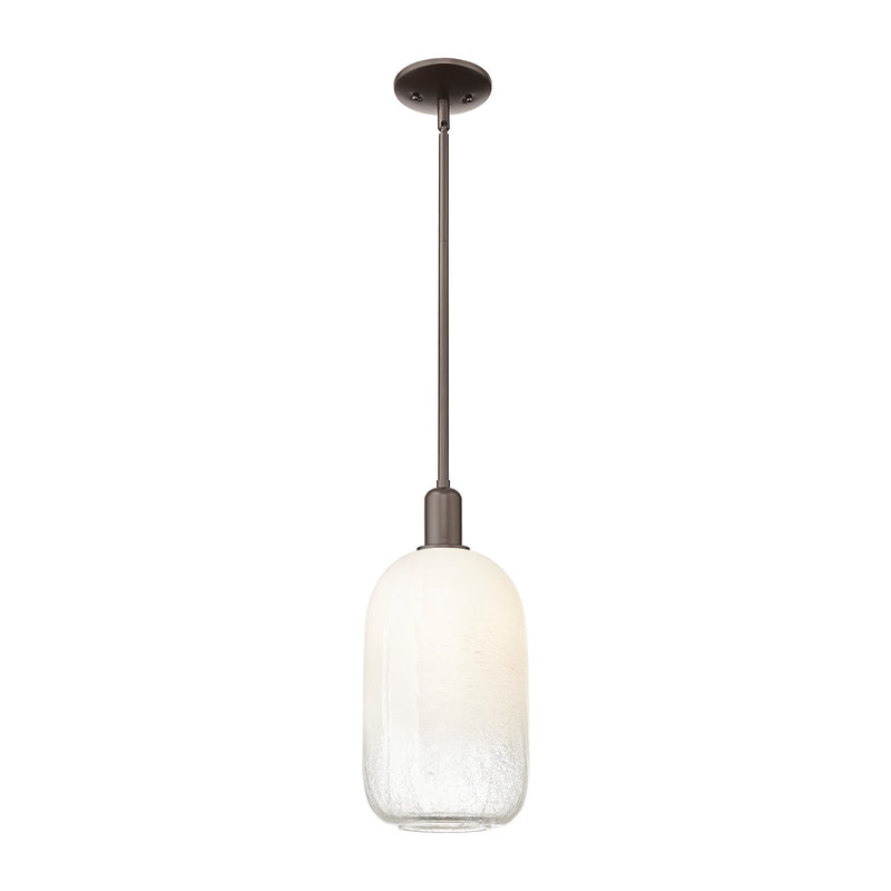 Innovations Brookhaven Cloche 7in 1-Light Mini Pendant | Industrial Oil Rubbed Bronze Steel and Opal Glass | Kitchen Island & | Model 716-1S-OB-G482-7OP
