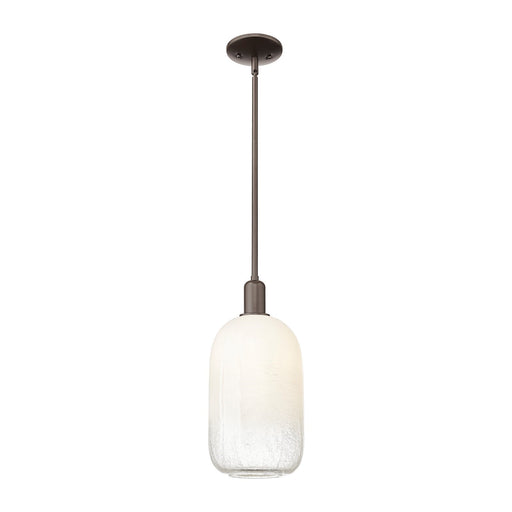 Innovations Brookhaven Cloche 7in 1-Light Mini Pendant | Industrial Oil Rubbed Bronze Steel and Opal Glass | Kitchen Island & | Model 716-1S-OB-G482-7OP