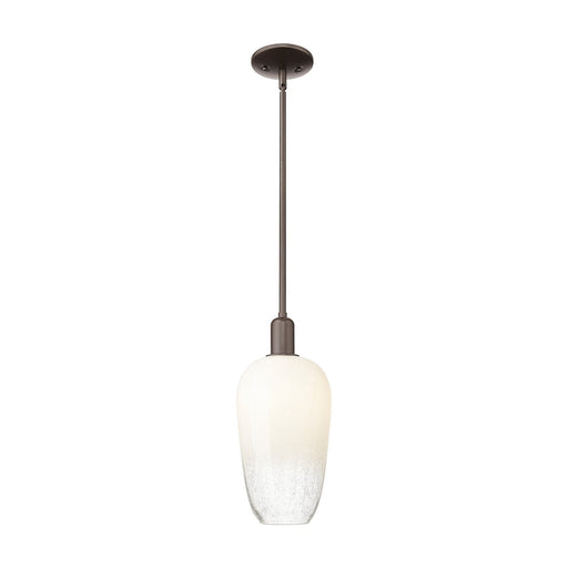 Innovations Brookhaven Flute 7in 1-Light Mini Pendant | Industrial Oil Rubbed Bronze Steel and Opal Glass | Kitchen Island & | Model 716-1S-OB-G484-7OP