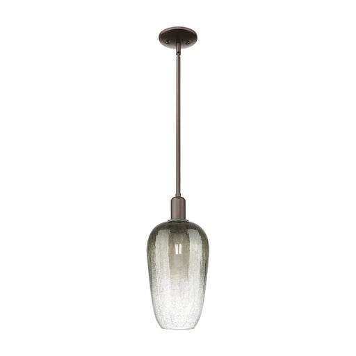 Innovations Brookhaven Flute 7in 1-Light Mini Pendant | Industrial Oil Rubbed Bronze Steel and Slate Glass | Kitchen Island & | Model 716-1S-OB-G484-7SL