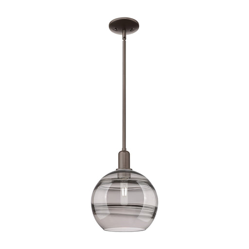 Innovations Rochester 10in 1-Light Mini Pendant | Industrial Oil Rubbed Bronze and Light Smoke Glass | Kitchen Island & Dining | Model 716-1S-OB-G556-10SM