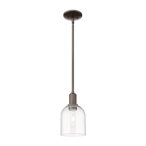 Innovations Bella 6in 1-Light Mini Pendant | Industrial Oil Rubbed Bronze Steel and Clear Glass | Kitchen Island & Dining Room | Model 716-1S-OB-G558-6CL