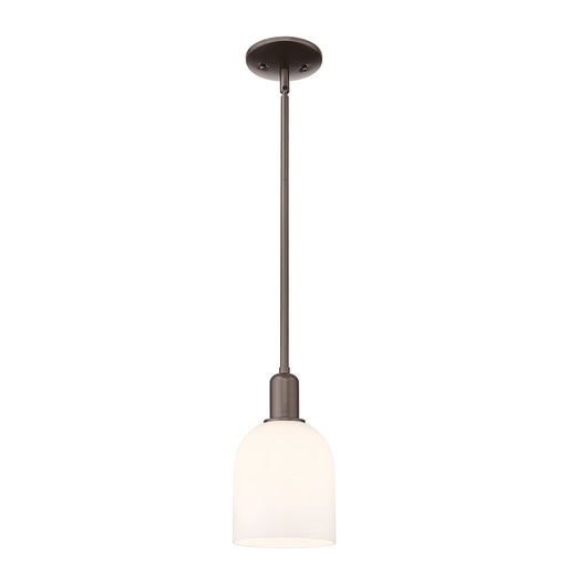Innovations Bella 6in 1-Light Mini Pendant | Industrial Oil Rubbed Bronze Steel and White Glass | Kitchen Island & Dining Room | Model 716-1S-OB-G558-6GWH