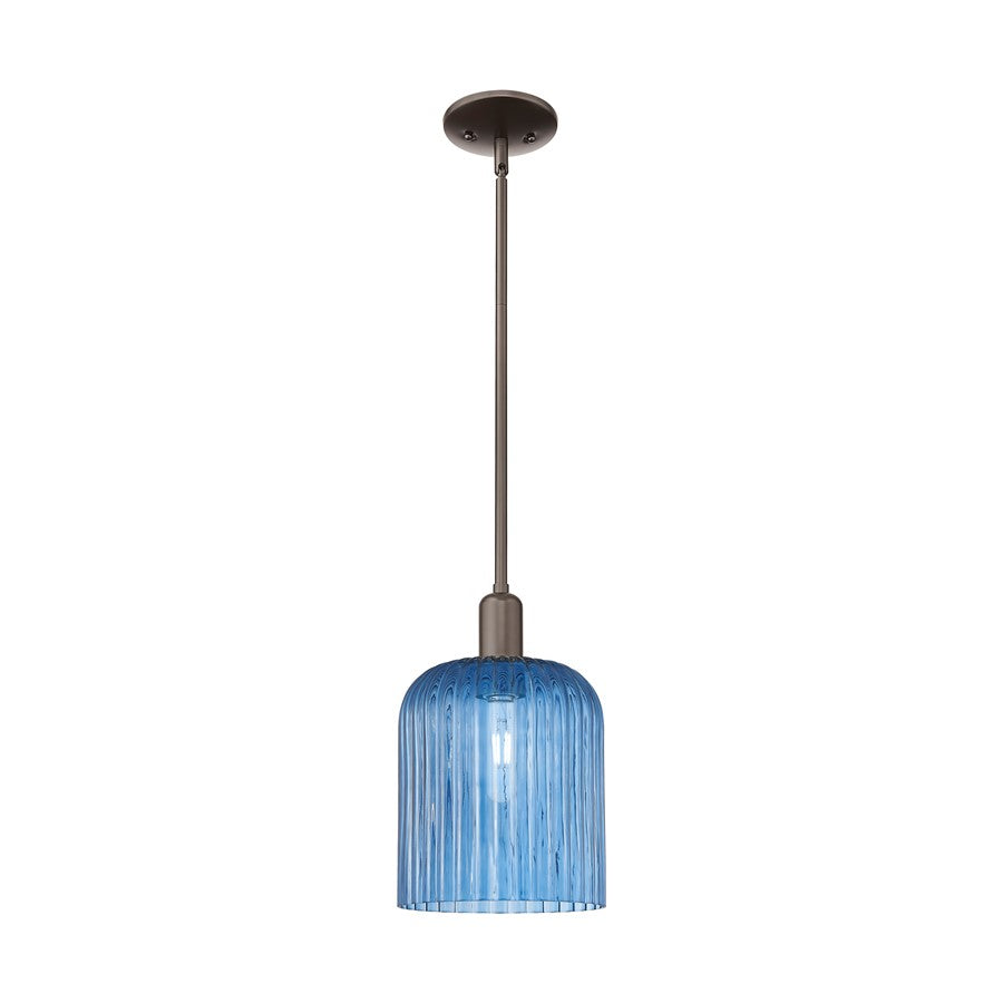 Innovations Bridal Veil 1Lt 8" Stem Mini Pendant, OB/Blue - 716-1S-OB-G559-8BL