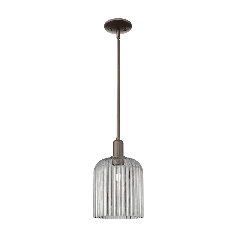 Innovations Bridal Veil 1Lt 8" Stem Mini Pendant, OB/Smoke - 716-1S-OB-G559-8SM
