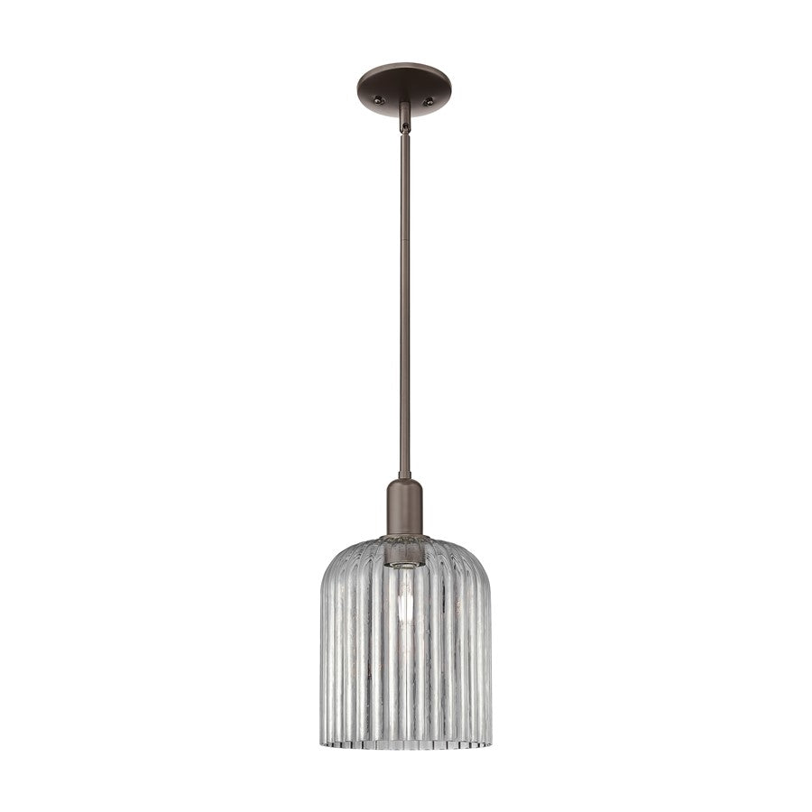 Innovations Bridal Veil 1Lt 8" Stem Mini Pendant, OB/Smoke - 716-1S-OB-G559-8SM