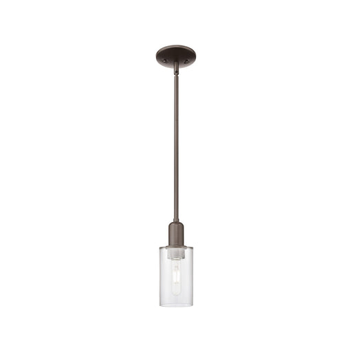 Innovations Clymer 4in 1-Light Mini Pendant | Industrial Oil Rubbed Bronze Steel and Clear Glass | Kitchen Island & Dining Room | Model 716-1S-OB-G802