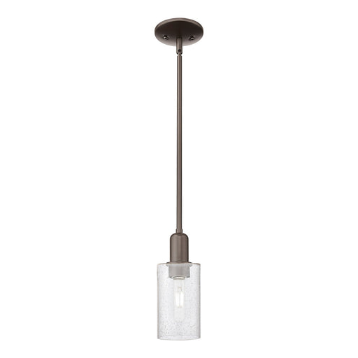 Innovations Clymer 4in 1-Light Mini Pendant | Industrial Oil Rubbed Bronze Steel and Seedy Glass | Kitchen Island & Dining Room | Model 716-1S-OB-G804