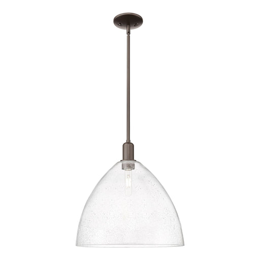 Innovations Bristol 16in 1-Light Mini Pendant | Industrial Oil Rubbed Bronze Steel and Seedy Glass | Kitchen Island & Dining | Model 716-1S-OB-GBD-164