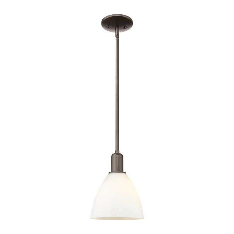 Innovations Bristol 8in 1-Light Mini Pendant | Industrial Oil Rubbed Bronze and Matte White Glass | Kitchen Island & Dining Room | Model 716-1S-OB-GBD-751