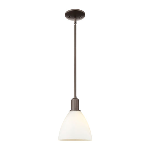 Innovations Bristol 8in 1-Light Mini Pendant | Industrial Oil Rubbed Bronze and Matte White Glass | Kitchen Island & Dining Room | Model 716-1S-OB-GBD-751