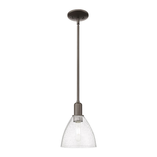 Innovations Bristol 7.5in 1-Light Mini Pendant | Industrial Oil Rubbed Bronze Steel and Seedy Glass | Kitchen Island & Dining | Model 716-1S-OB-GBD-754