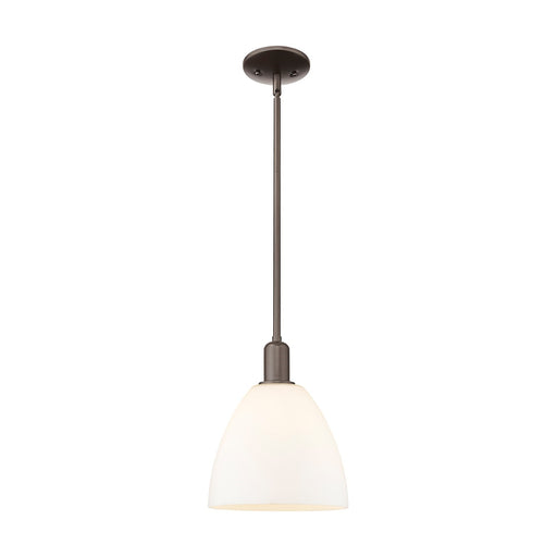 Innovations Bristol 9in 1-Light Mini Pendant | Industrial Oil Rubbed Bronze and Matte White Glass | Kitchen Island & Dining Room | Model 716-1S-OB-GBD-91