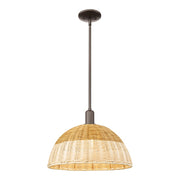 Innovations NB Dome Stem Mini Pendant, 16" Shade, BZ/NT - 716-1S-OB-NBD2-16-NAT