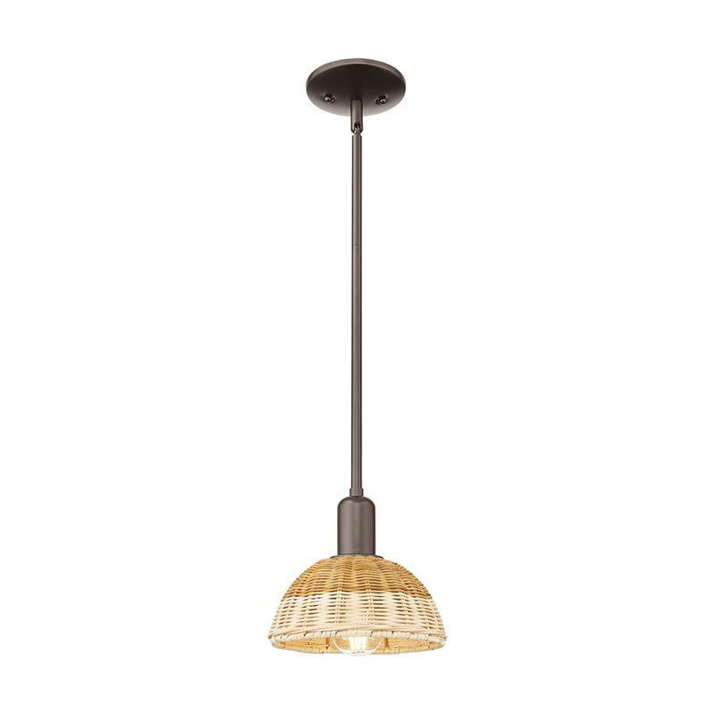 Innovations NB Dome 1Lt 8" Stem Mini Pendant/OB/NF - 716-1S-OB-NBD2-75-NAT