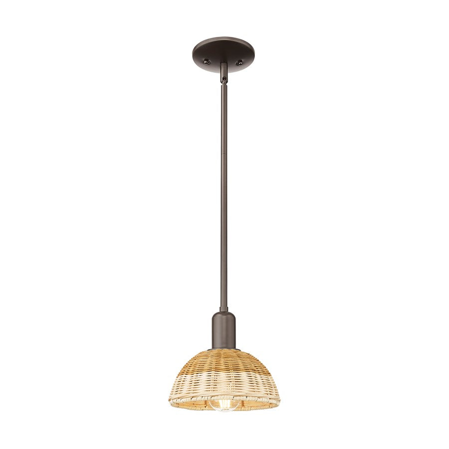 Innovations NB Dome 1Lt 8" Stem Mini Pendant/OB/NF - 716-1S-OB-NBD2-75-NAT