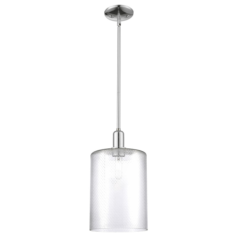 Innovations Cobbleskill 9in 1-Light Mini Pendant | Industrial Polished Chrome Steel and Clear Glass | Kitchen Island & Dining | Model 716-1S-PC-G112-L