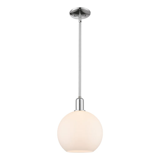 Innovations Athens 10in 1-Light Mini Pendant | Industrial Polished Chrome Steel and Matte White Glass | Kitchen Island & Dining | Model 716-1S-PC-G121-10