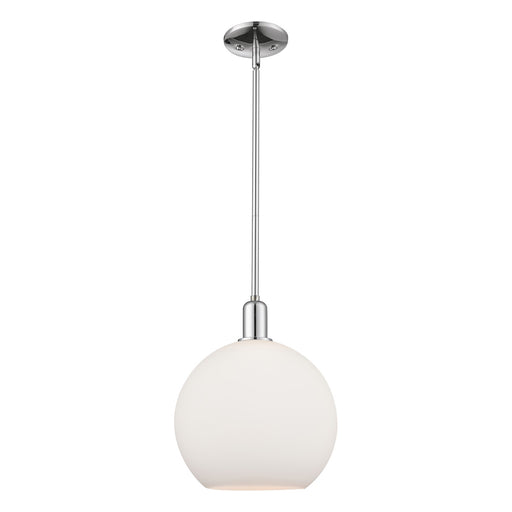 Innovations Athens 12in 1-Light Mini Pendant | Industrial Polished Chrome and Matte White Glass | Kitchen Island & Dining Room | Model 716-1S-PC-G121-12