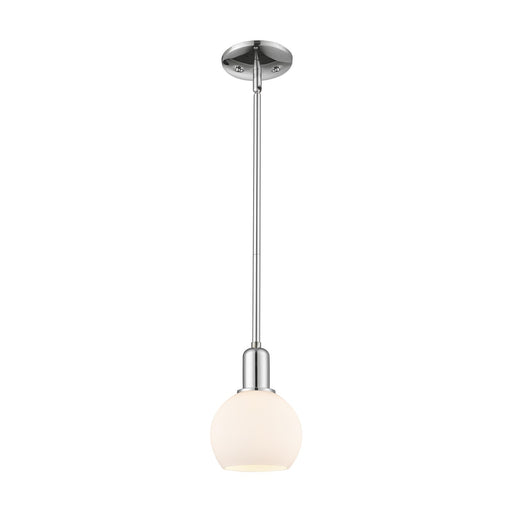 Innovations Athens 6in 1-Light Mini Pendant | Industrial Polished Chrome Steel and Matte White Glass | Kitchen Island & Dining | Model 716-1S-PC-G121-6
