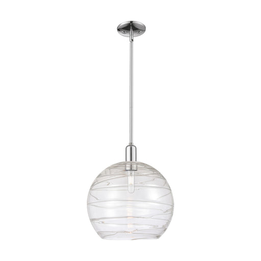 Innovations Athens Deco Swirl 14in 1-Light Mini Pendant | Industrial Polished Chrome and Clear Deco Swirl Glass | Kitchen | Model 716-1S-PC-G1213-14CL