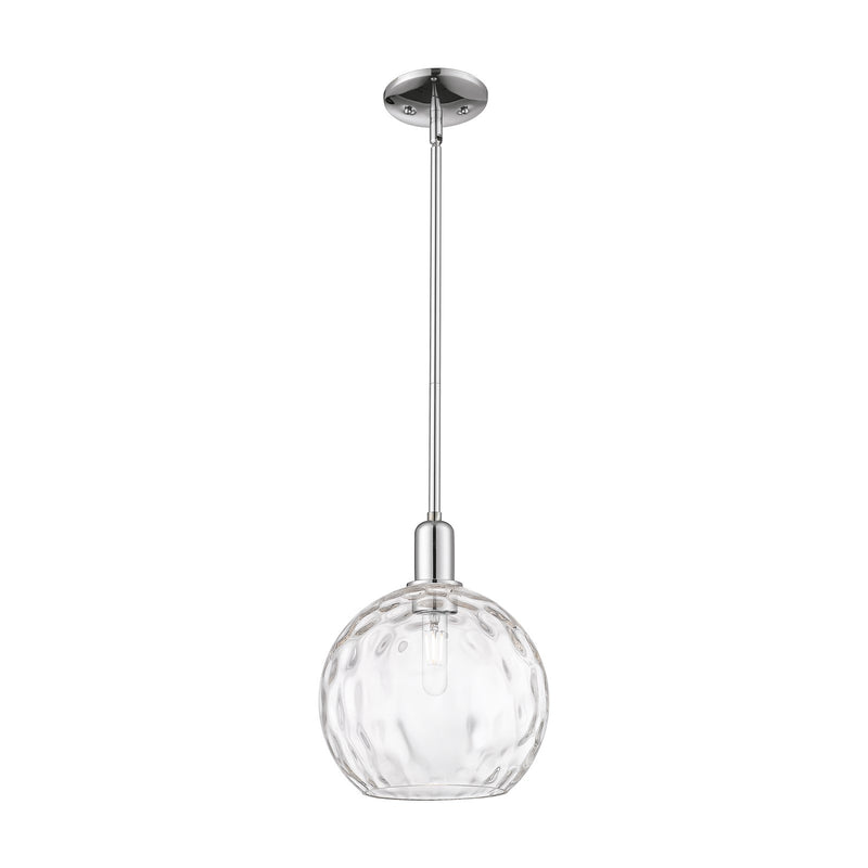 Innovations Athens Water Glass 10in 1-Light Mini Pendant | Industrial Polished Chrome and Clear Glass | Kitchen Island & Dining | Model 716-1S-PC-G1215-10