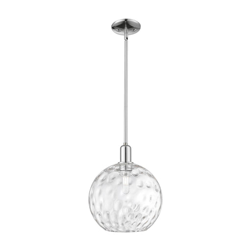 Innovations Athens Water Glass 12in 1-Light Mini Pendant | Industrial Polished Chrome and Clear Glass | Kitchen Island & Dining | Model 716-1S-PC-G1215-12
