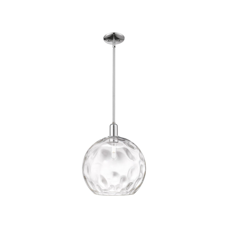 Innovations Athens Water Glass 13in 1-Light Mini Pendant | Industrial Polished Chrome and Clear Glass | Kitchen Island & Dining | Model 716-1S-PC-G1215-14