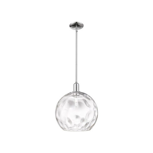 Innovations Athens Water Glass 13in 1-Light Mini Pendant | Industrial Polished Chrome and Clear Glass | Kitchen Island & Dining | Model 716-1S-PC-G1215-14