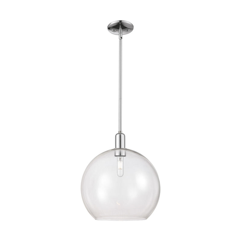 Innovations Athens 14in 1-Light Mini Pendant | Industrial Polished Chrome Steel and Clear Glass | Kitchen Island & Dining Room | Model 716-1S-PC-G122-14