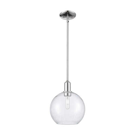 Innovations Athens 10in 1-Light Mini Pendant | Industrial Polished Chrome Steel and Seedy Glass | Kitchen Island & Dining Room | Model 716-1S-PC-G124-10
