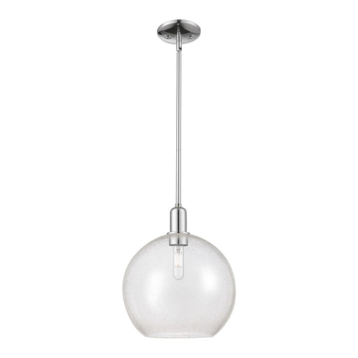 Innovations Athens 12in 1-Light Mini Pendant | Industrial Polished Chrome Steel and Seedy Glass | Kitchen Island & Dining Room | Model 716-1S-PC-G124-12