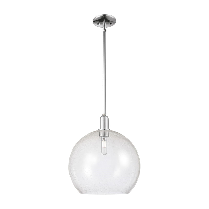 Innovations Athens 14in 1-Light Mini Pendant | Industrial Polished Chrome Steel and Seedy Glass | Kitchen Island & Dining Room | Model 716-1S-PC-G124-14
