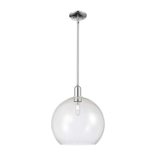 Innovations Athens 14in 1-Light Mini Pendant | Industrial Polished Chrome Steel and Seedy Glass | Kitchen Island & Dining Room | Model 716-1S-PC-G124-14