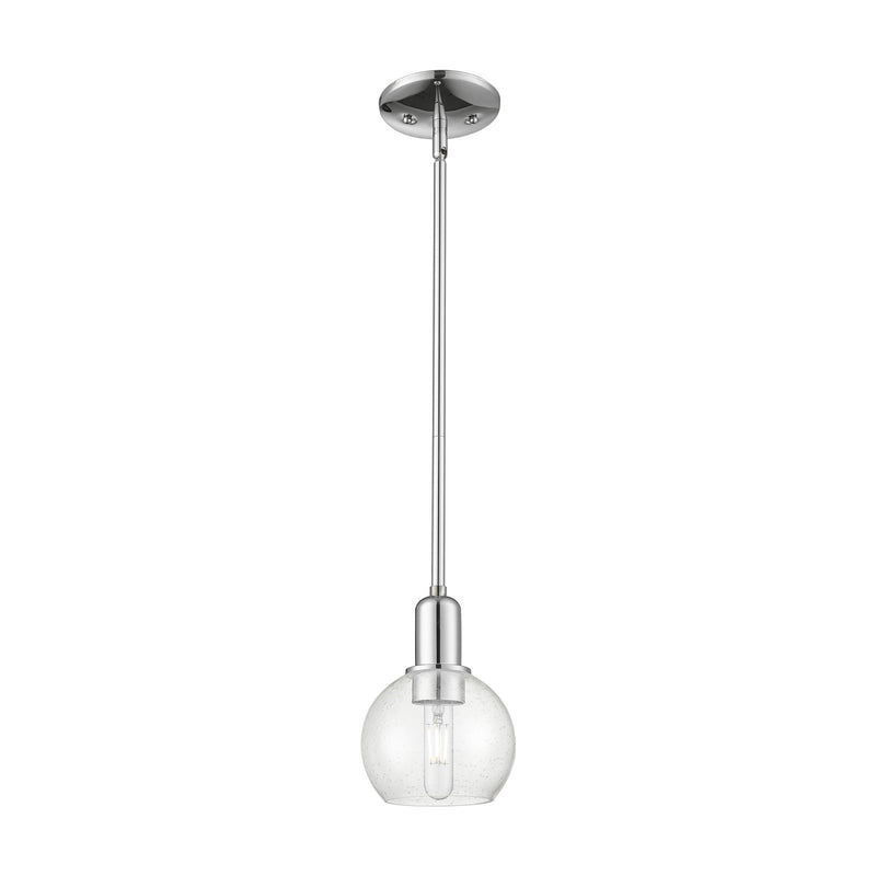 Innovations Athens 6in 1-Light Mini Pendant | Industrial Polished Chrome and Seedy Glass | Kitchen Island & Dining Room | 5.88 x | Model 716-1S-PC-G124-6