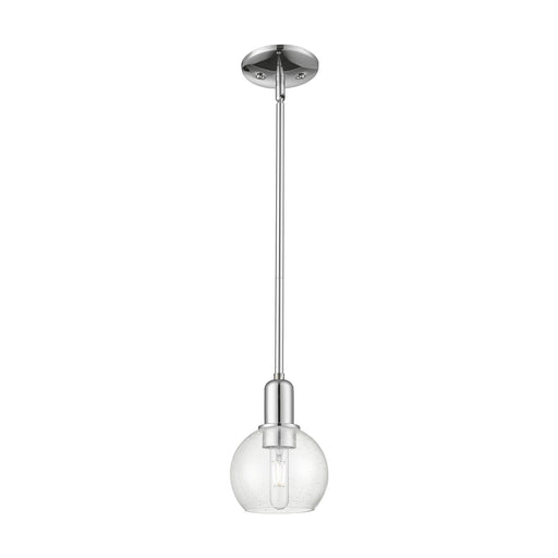 Innovations Athens 6in 1-Light Mini Pendant | Industrial Polished Chrome and Seedy Glass | Kitchen Island & Dining Room | 5.88 x | Model 716-1S-PC-G124-6