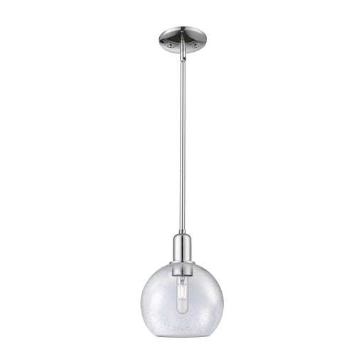 Innovations Athens 8in 1-Light Mini Pendant | Industrial Polished Chrome Steel and Seedy Glass | Kitchen Island & Dining Room | 8 | Model 716-1S-PC-G124-8