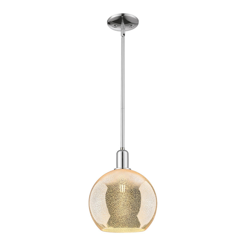 Innovations Athens 10in 1-Light Mini Pendant | Industrial Polished Chrome and Mercury Glass | Kitchen Island & Dining Room | 10 | Model 716-1S-PC-G128-10