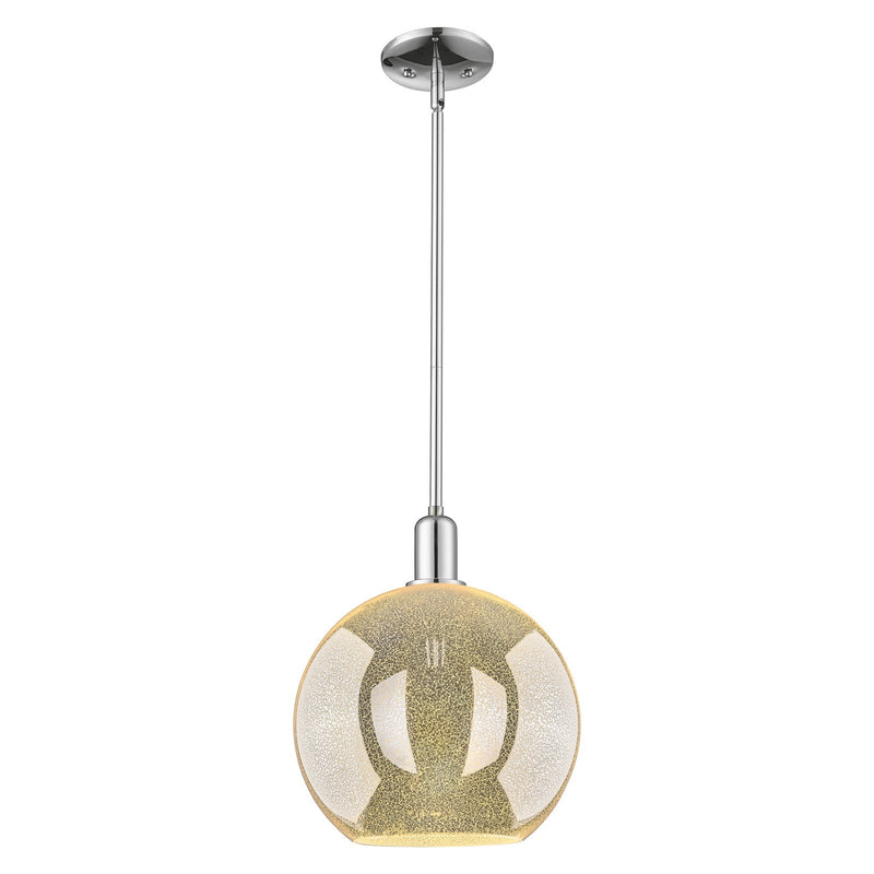 Innovations Athens 12in 1-Light Mini Pendant | Industrial Polished Chrome and Mercury Glass | Kitchen Island & Dining Room | Model 716-1S-PC-G128-12
