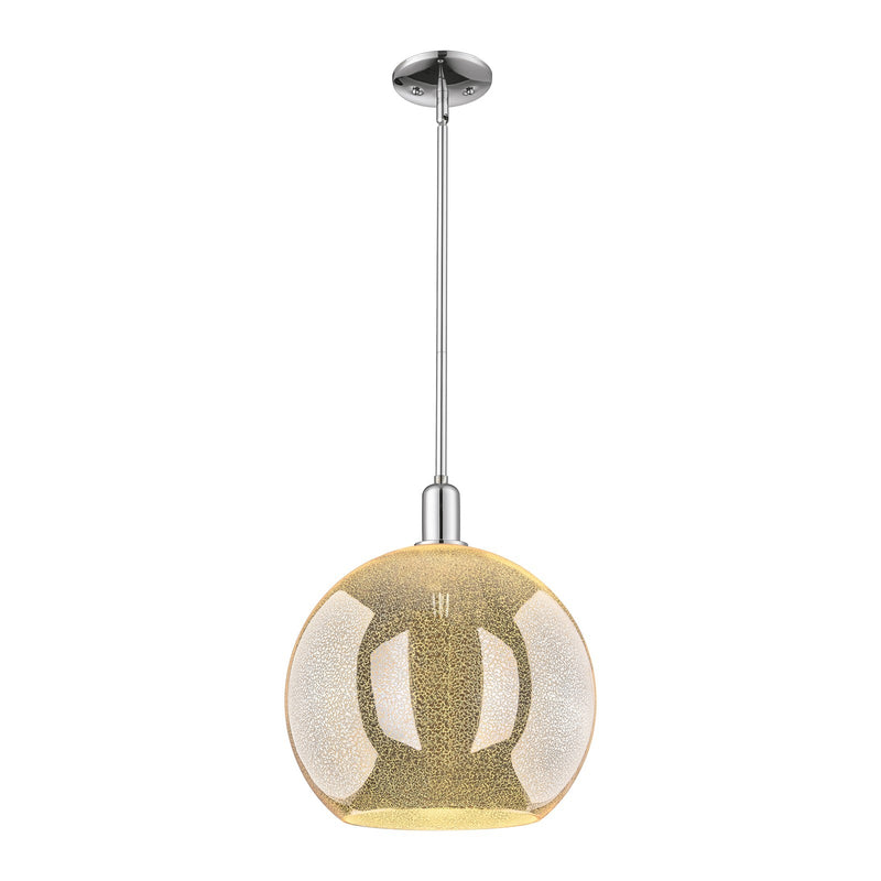 Innovations Athens 14in 1-Light Mini Pendant | Industrial Polished Chrome and Mercury Glass | Kitchen Island & Dining Room | Model 716-1S-PC-G128-14