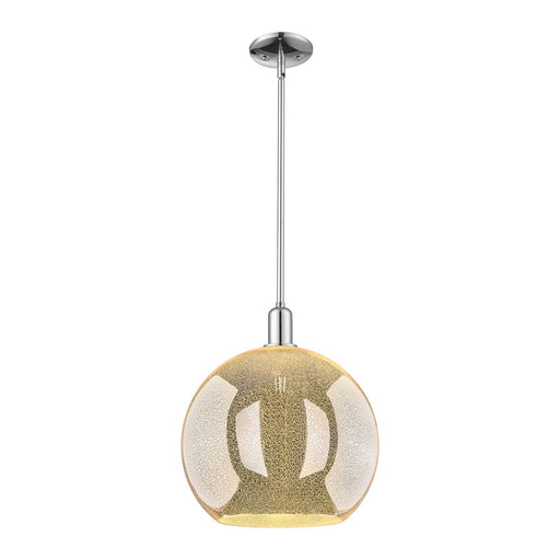 Innovations Athens 14in 1-Light Mini Pendant | Industrial Polished Chrome and Mercury Glass | Kitchen Island & Dining Room | Model 716-1S-PC-G128-14