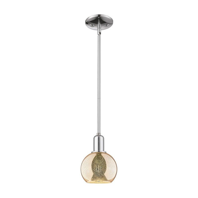 Innovations Athens 6in 1-Light Mini Pendant | Industrial Polished Chrome Steel and Mercury Glass | Kitchen Island & Dining Room | Model 716-1S-PC-G128-6