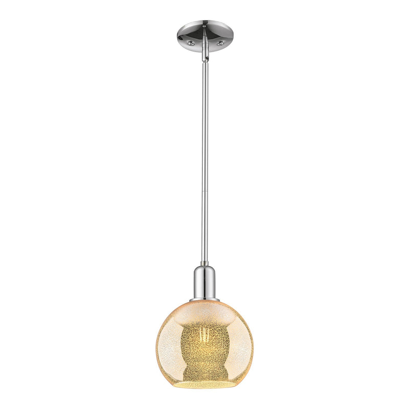 Innovations Athens 8in 1-Light Mini Pendant | Industrial Polished Chrome and Mercury Glass | Kitchen Island & Dining Room | 8 x 8 | Model 716-1S-PC-G128-8