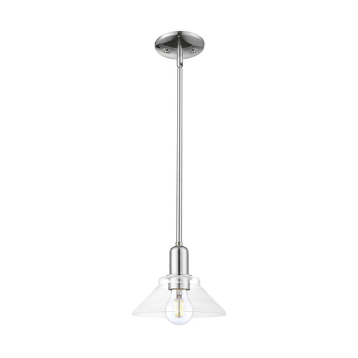 Innovations Orwell 8in 1-Light Mini Pendant | Industrial Polished Chrome Steel and Clear Glass | Kitchen Island & Dining Room | Model 716-1S-PC-G132