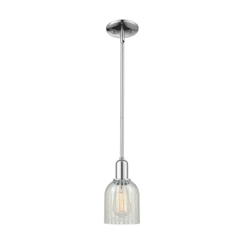 Innovations Caledonia 5in 1-Light Mini Pendant | Industrial Modern Polished Chrome and Mouchette Glass | Kitchen Island & Dining | Model 716-1S-PC-G2511